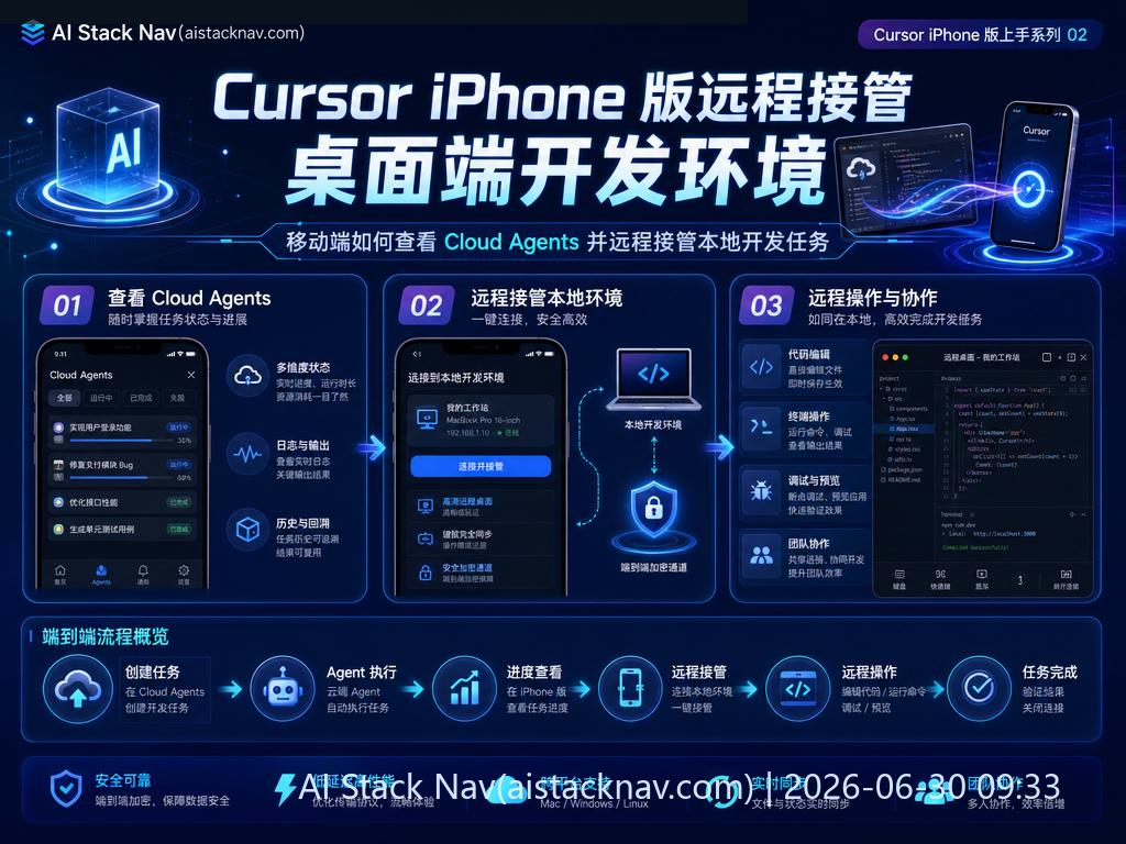 Cursor iPhone 版远程接管界面
