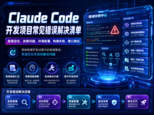 Claude Code 开发项目常见错误解决清单，覆盖终端日志、依赖错误、构建失败、Docker 和 CI 排查
