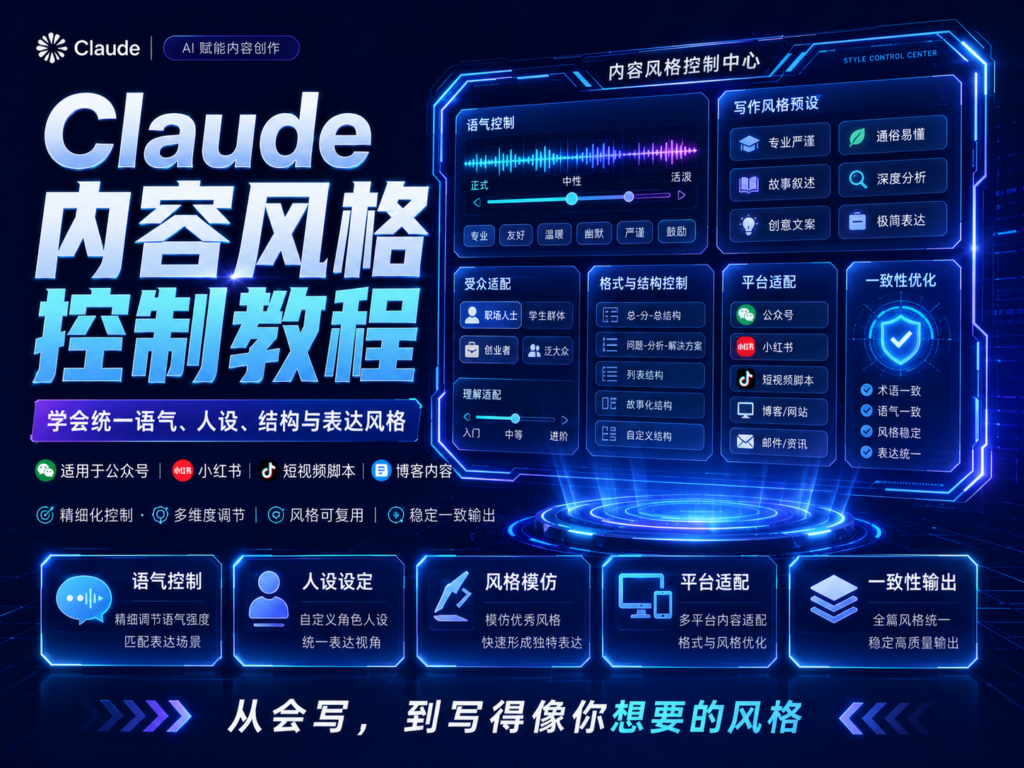 Claude 内容风格控制教程：如何固定语气、结构和表达方式
