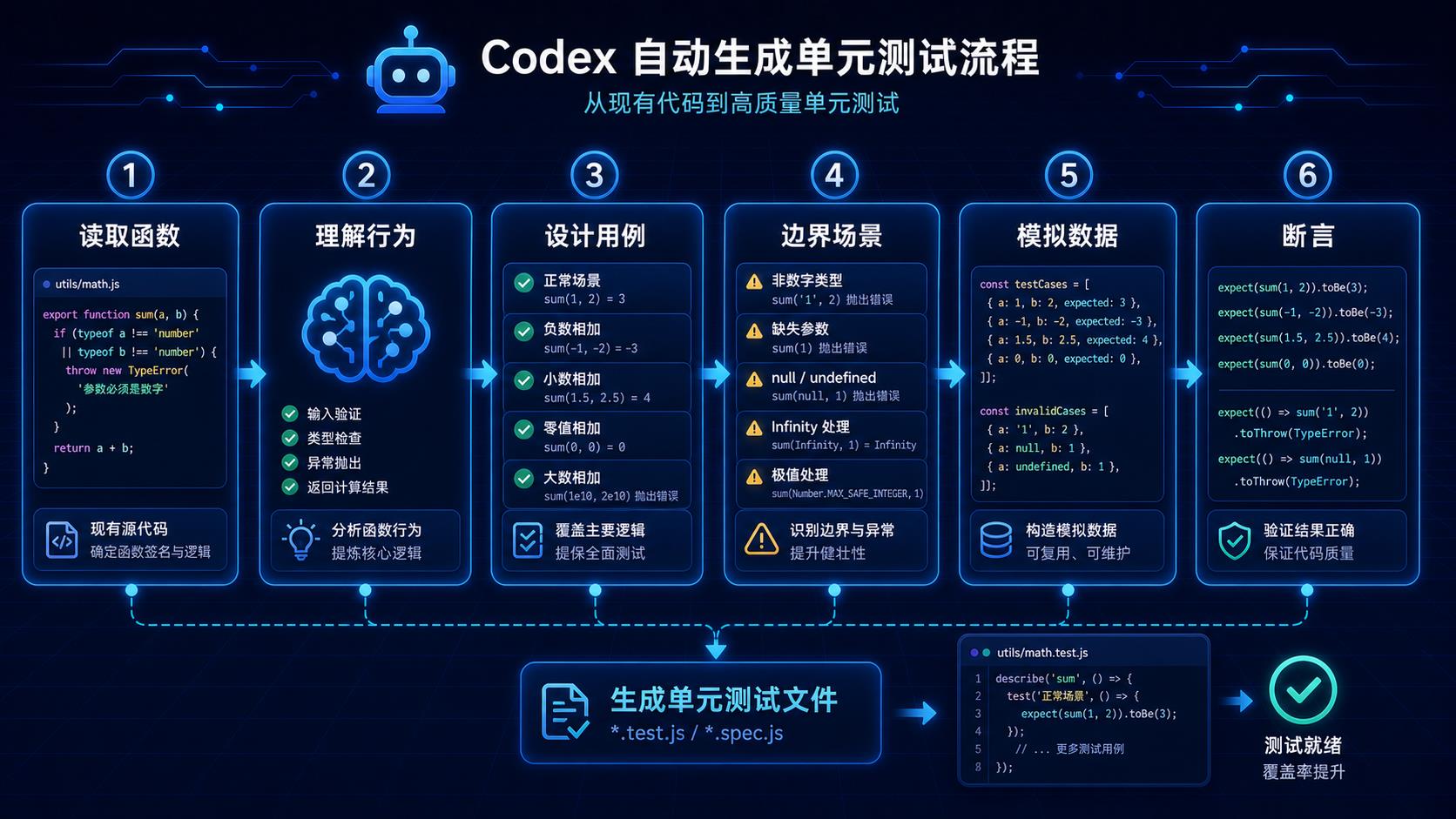 Codex 自动生成单元测试流程图