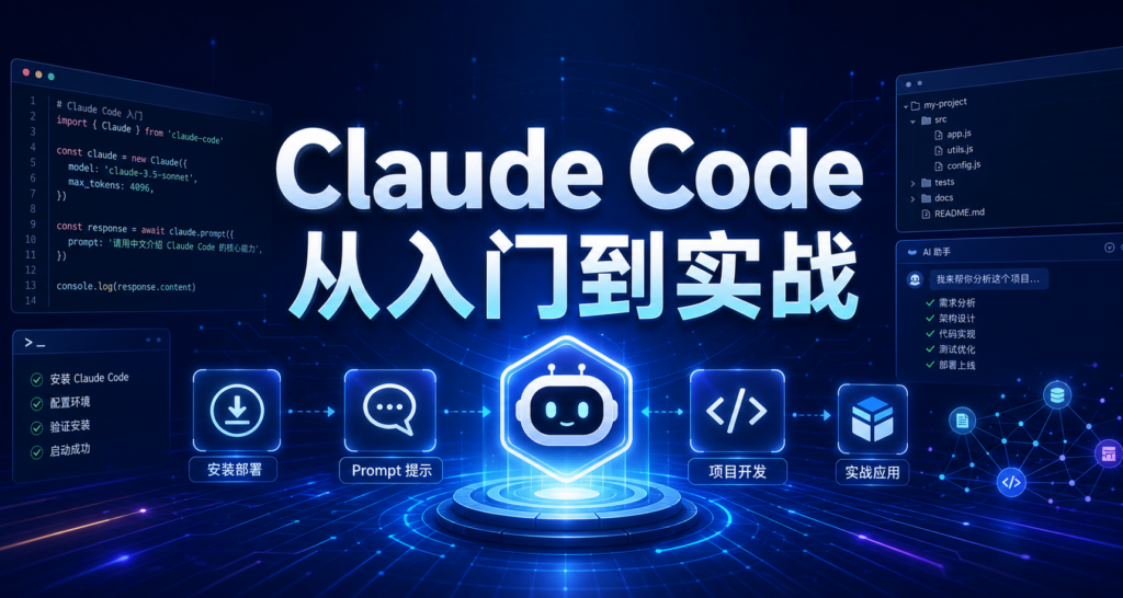 Claude Code 从入门到实战安装提示词和项目开发教程封面图