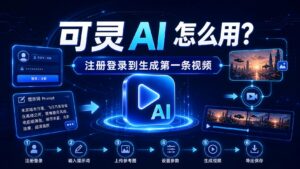 可灵 AI 怎么用从注册登录到生成第一条视频全流程科技感封面图