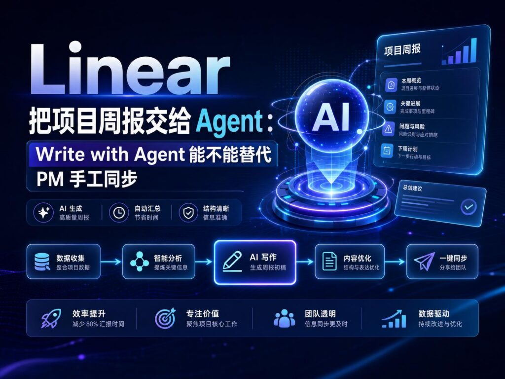 Linear Agent 项目更新自动化科技感封面