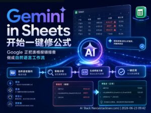 Gemini AI 一键修复 Google Sheets 公式报错科技感封面