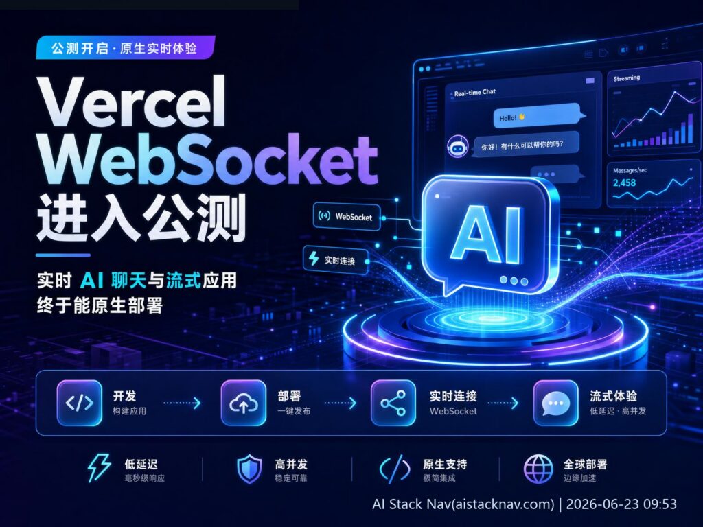 Vercel WebSocket 公测科技感封面