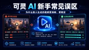 可灵 AI 新手常见误区为什么别人生成的视频更清晰更稳定科技感封面图
