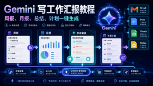 Gemini 写工作汇报教程周报月报总结计划一键生成封面图