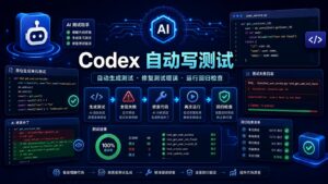 Codex 自动写测试教程科技感封面图