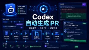Codex 自动生成 Pull Request 科技感封面图