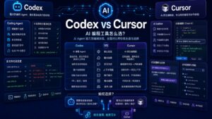 Codex vs Cursor AI 编程工具对比科技感封面图