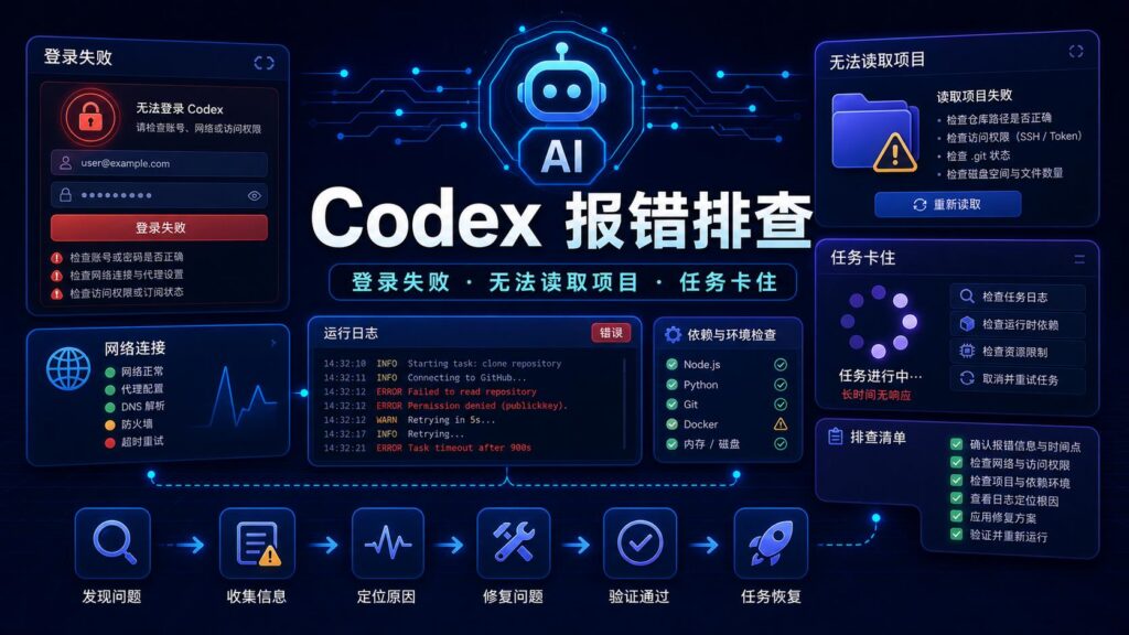 Codex 报错排查教程科技感封面图