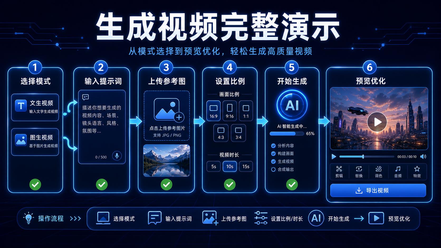 可灵 AI 国内用户生成视频完整演示流程图