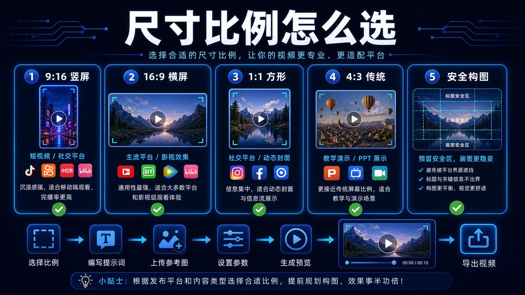 可灵 AI 视频尺寸比例选择指南