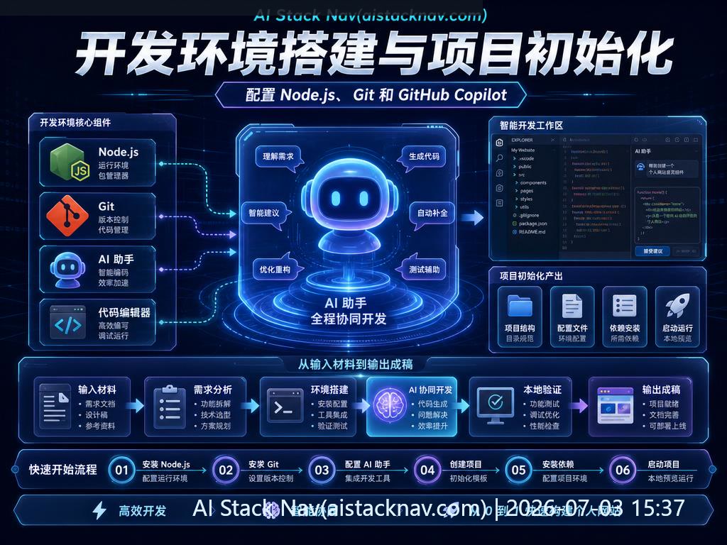 用 GitHub Copilot 开发个人网站的科技感封面图