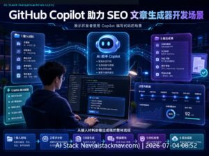 GitHub Copilot 开发 SEO 文章生成器科技感封面