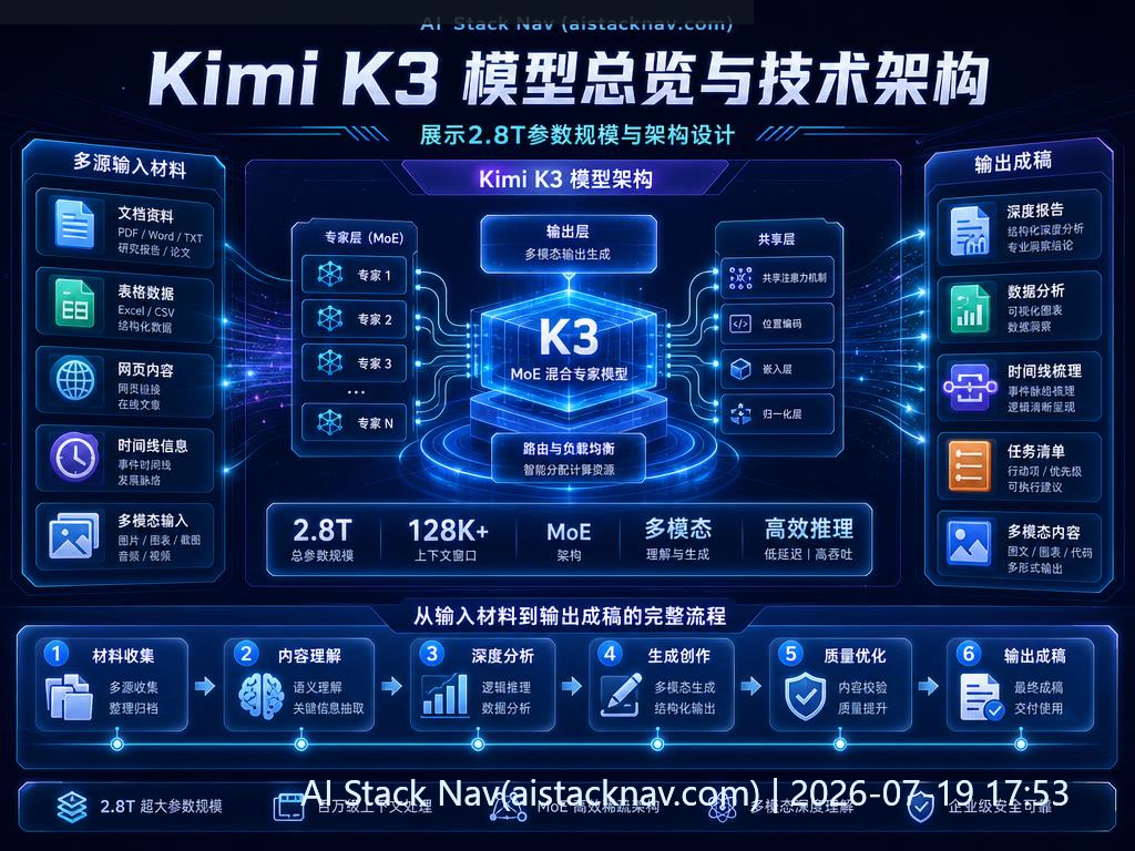 Kimi K3 AI模型评测科技感封面