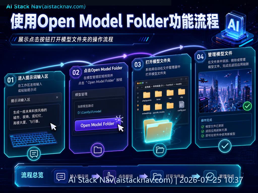 ComfyUI Desktop打开模型文件夹操作流程