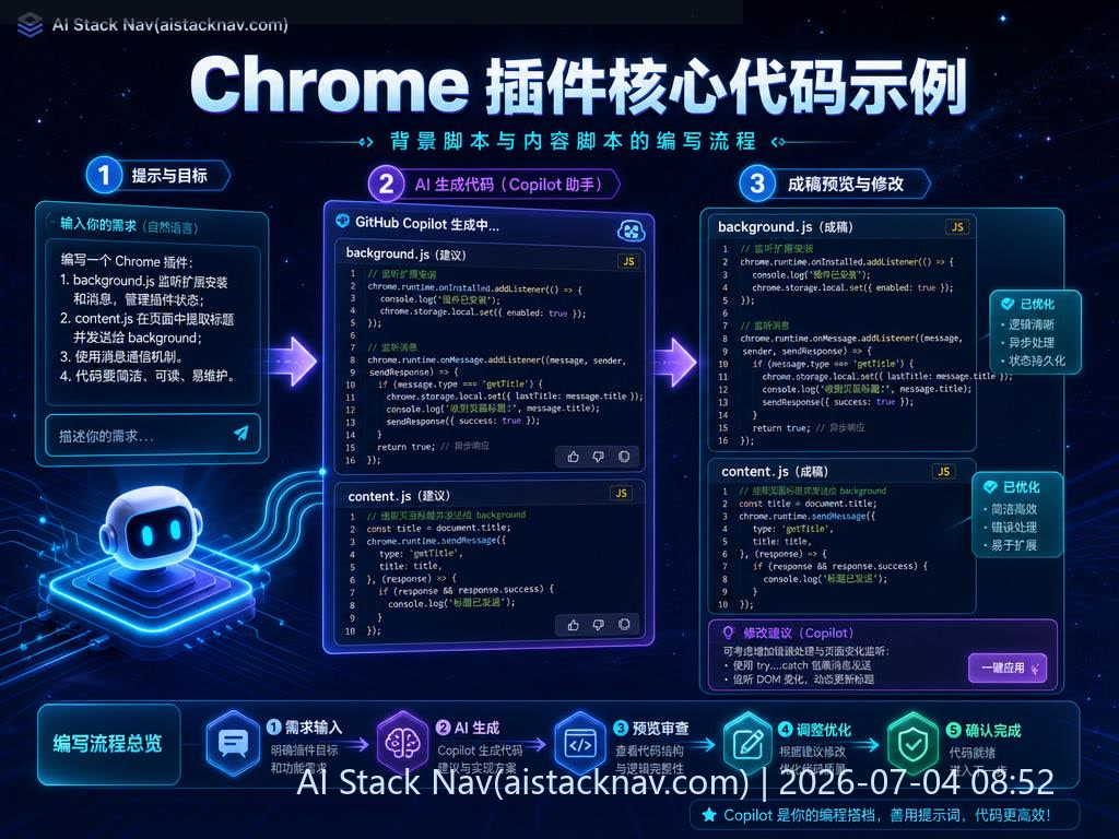 Chrome 插件核心代码示例