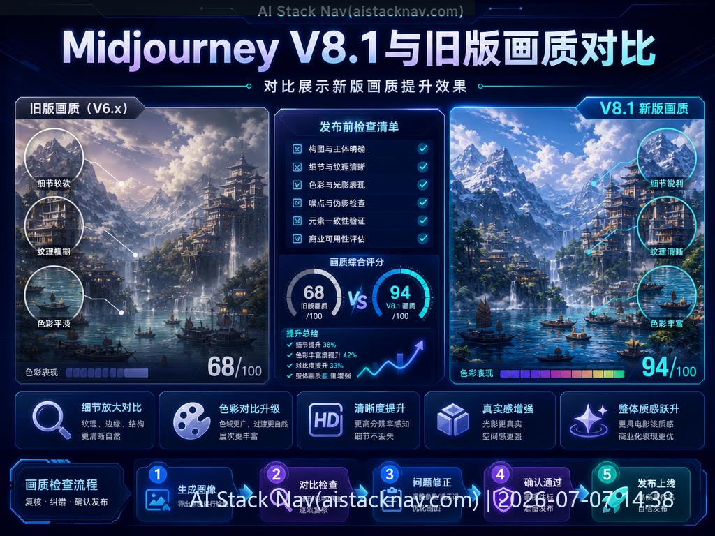 Midjourney V8.1与旧版画质对比示意图
