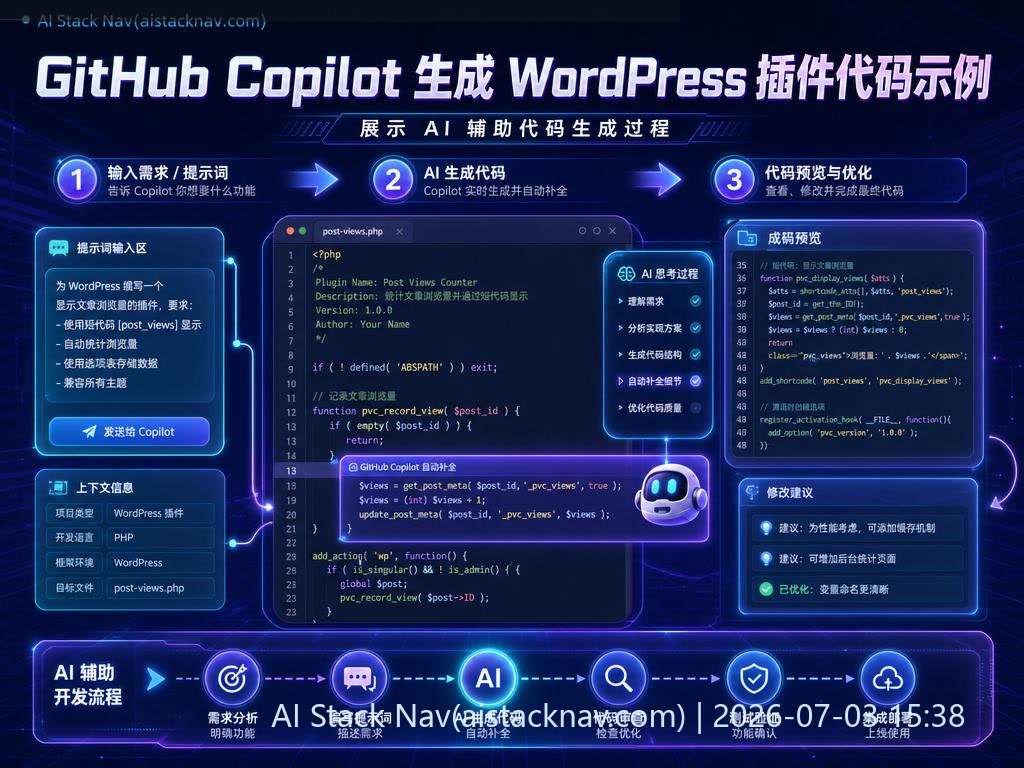GitHub Copilot 生成 WordPress 插件代码示例