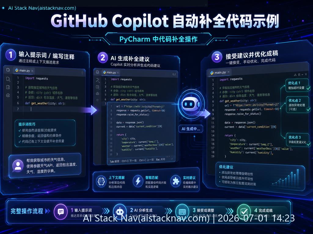 GitHub Copilot 自动补全代码示例