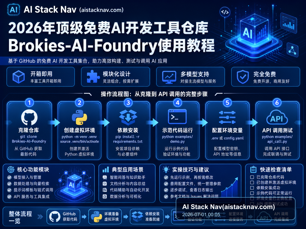 2026年顶级免费AI开发工具仓库Brokies-AI-Foundry使用教程 教程插图 1