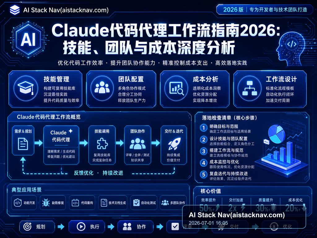 Claude代码代理工作流指南2026：技能、团队与成本深度分析 特色图