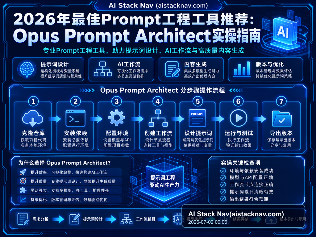 2026年最佳Prompt工程工具推荐：Opus Prompt Architect实操指南 教程插图 1