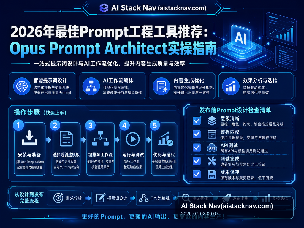 2026年最佳Prompt工程工具推荐：Opus Prompt Architect实操指南 教程插图 2