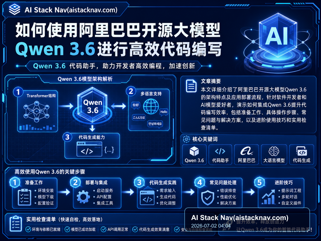 如何使用阿里巴巴开源大模型Qwen 3.6进行高效代码编写 特色图