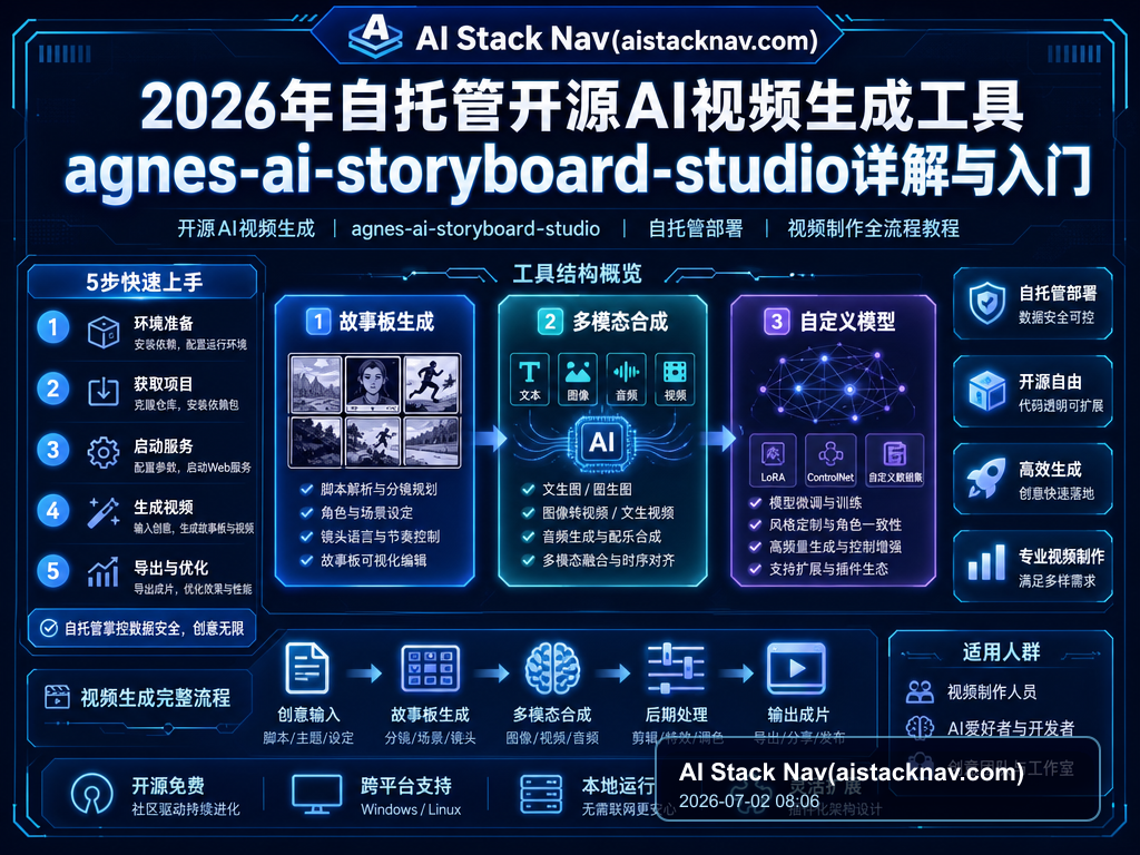 2026年自托管开源AI视频生成工具agnes-ai-storyboard-studio详解与入门 特色图
