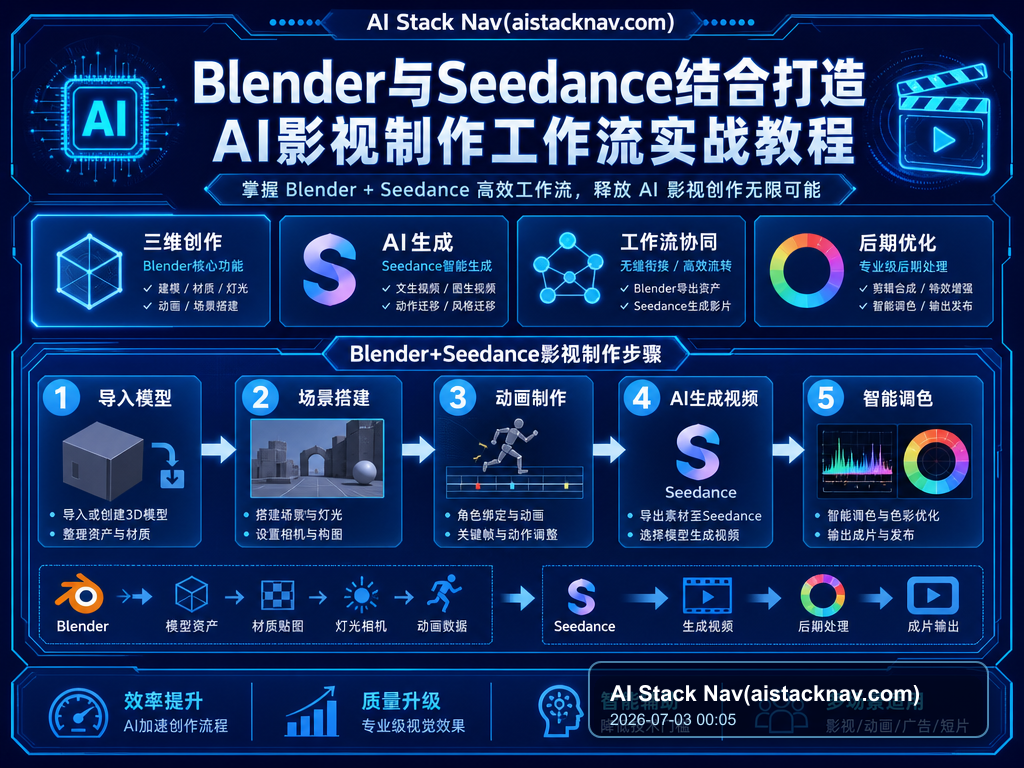 Blender与Seedance结合打造AI影视制作工作流实战教程 教程插图 1