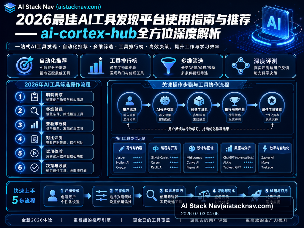 2026最佳AI工具发现平台使用指南与推荐——ai-cortex-hub全方位深度解析 教程插图 1