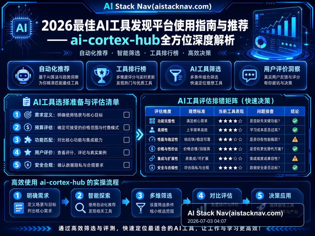 2026最佳AI工具发现平台使用指南与推荐——ai-cortex-hub全方位深度解析 教程插图 2