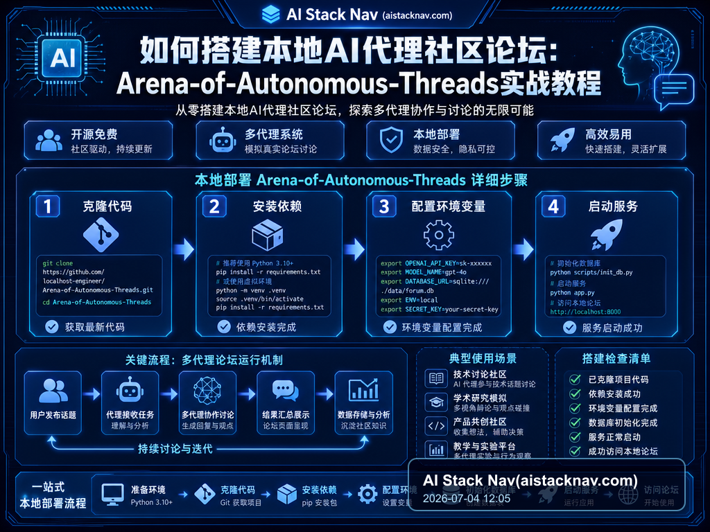如何搭建本地AI代理社区论坛：Arena-of-Autonomous-Threads实战教程 教程插图 1
