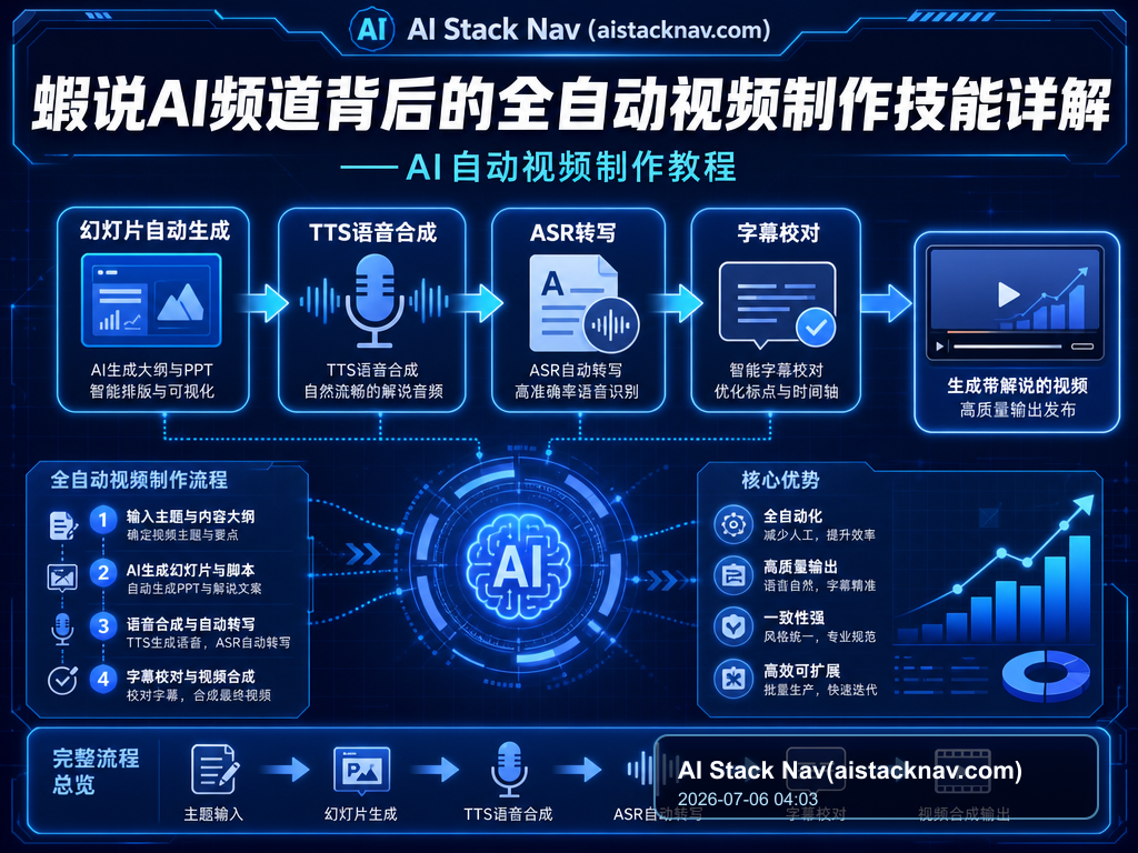 蝦说AI频道背后的全自动视频制作技能详解——AI自动视频制作教程 特色图