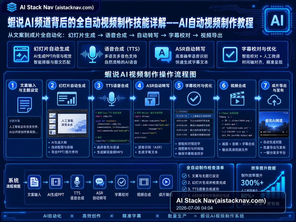 蝦说AI频道背后的全自动视频制作技能详解——AI自动视频制作教程 教程插图 1