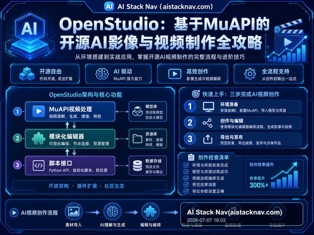 OpenStudio：基于MuAPI的开源AI影像与视频制作全攻略 特色图