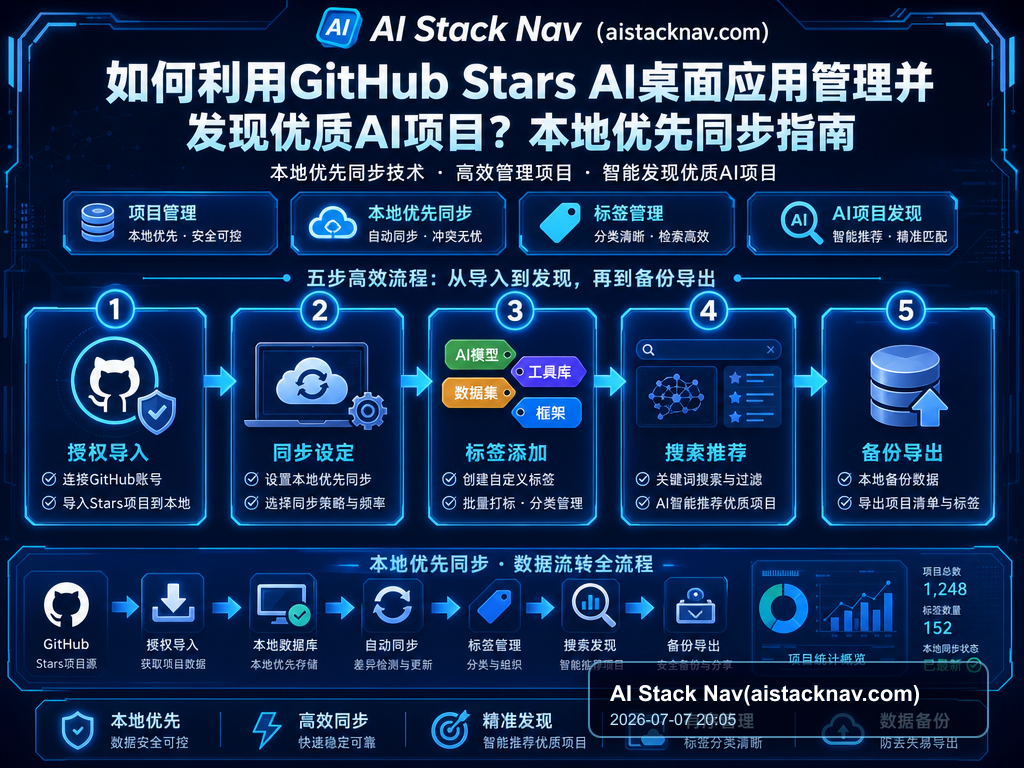 如何利用GitHub Stars AI桌面应用管理并发现优质AI项目？本地优先同步指南 教程插图 1