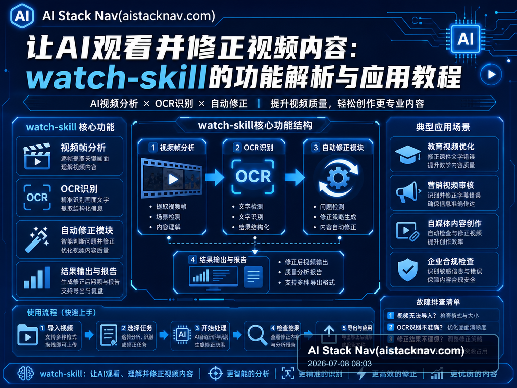 让AI观看并修正视频内容：watch-skill的功能解析与应用教程 特色图