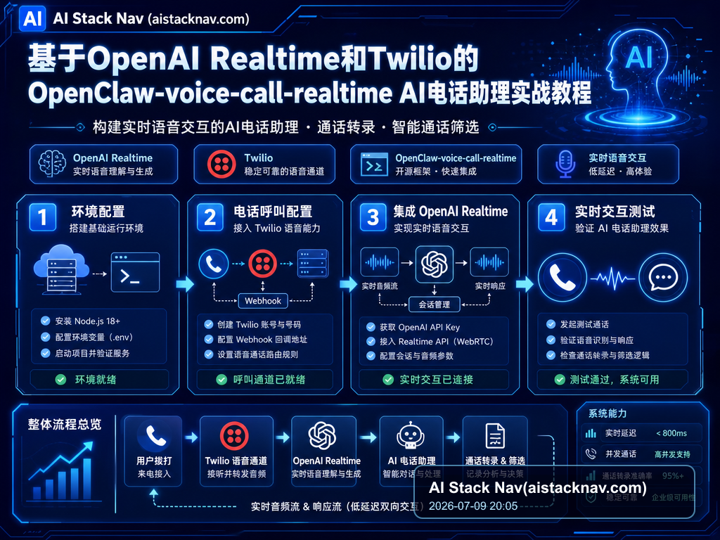 基于OpenAI Realtime和Twilio的OpenClaw-voice-call-realtime AI电话助理实战教程 教程插图 1