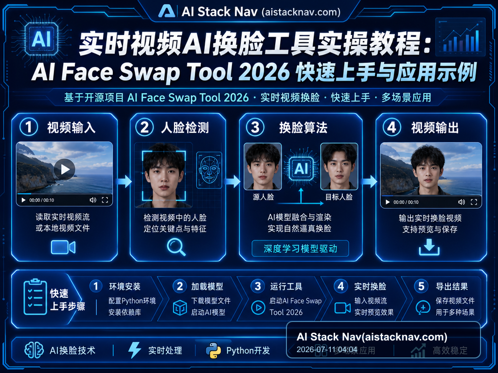 实时视频AI换脸工具实操教程：AI Face Swap Tool 2026 快速上手与应用示例 特色图