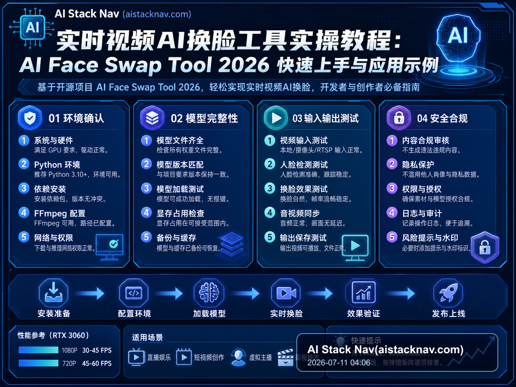 实时视频AI换脸工具实操教程：AI Face Swap Tool 2026 快速上手与应用示例 教程插图 2