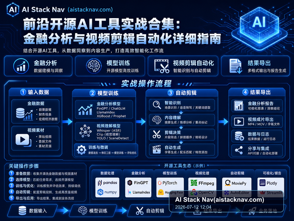 前沿开源AI工具实战合集:金融分析与视频剪辑自动化详细指南 教程插图 1