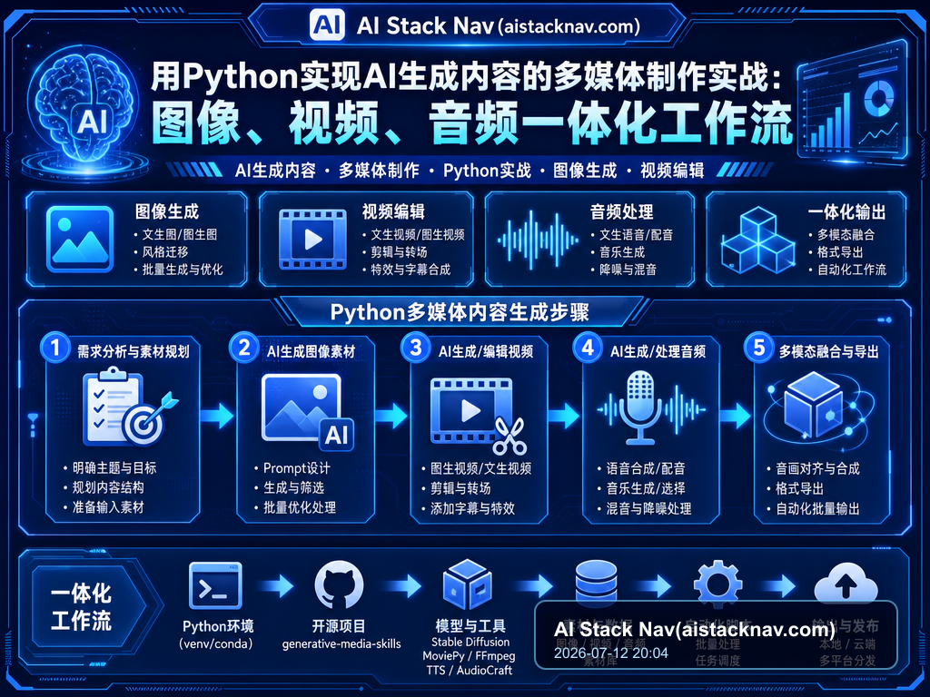 用Python实现AI生成内容的多媒体制作实战：图像、视频、音频一体化工作流 教程插图 1