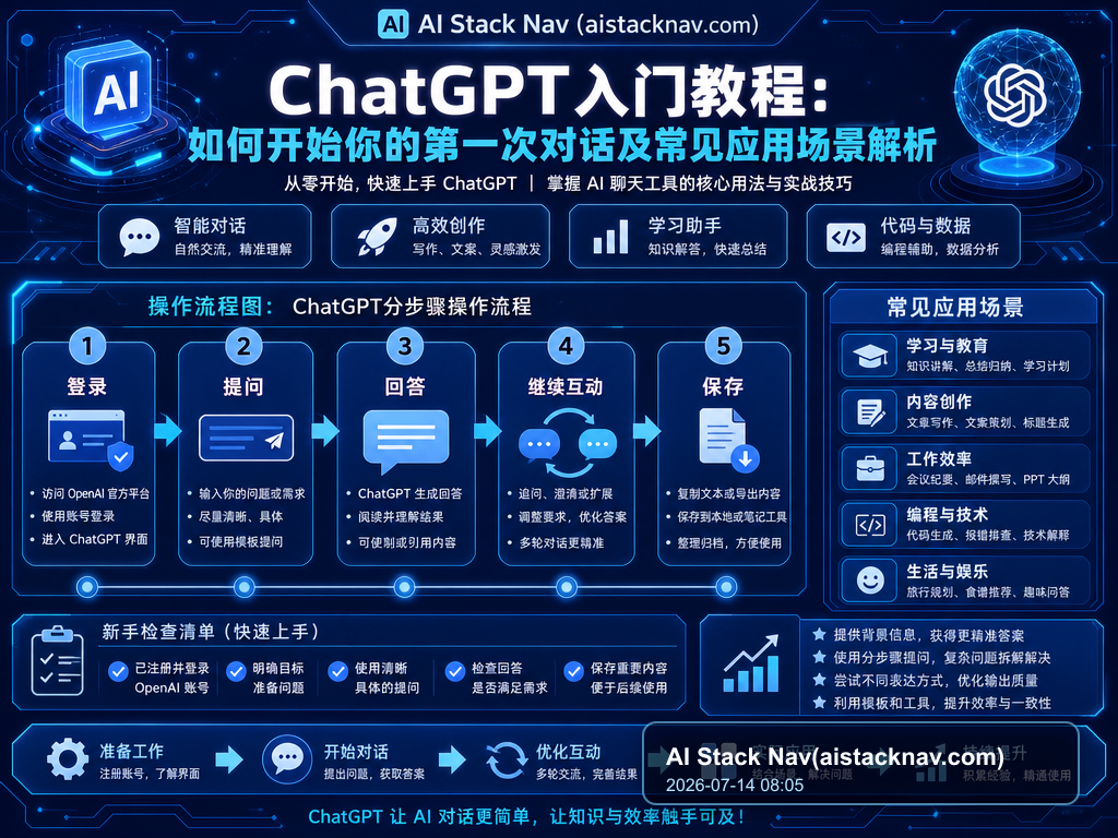 ChatGPT入门教程:如何开始你的第一次对话及常见应用场景解析 教程插图 1
