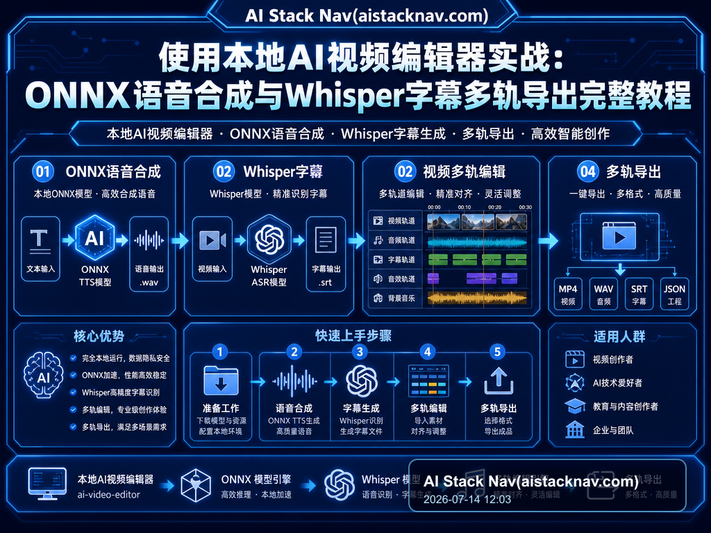 使用本地AI视频编辑器实战：ONNX语音合成与Whisper字幕多轨导出完整教程 特色图