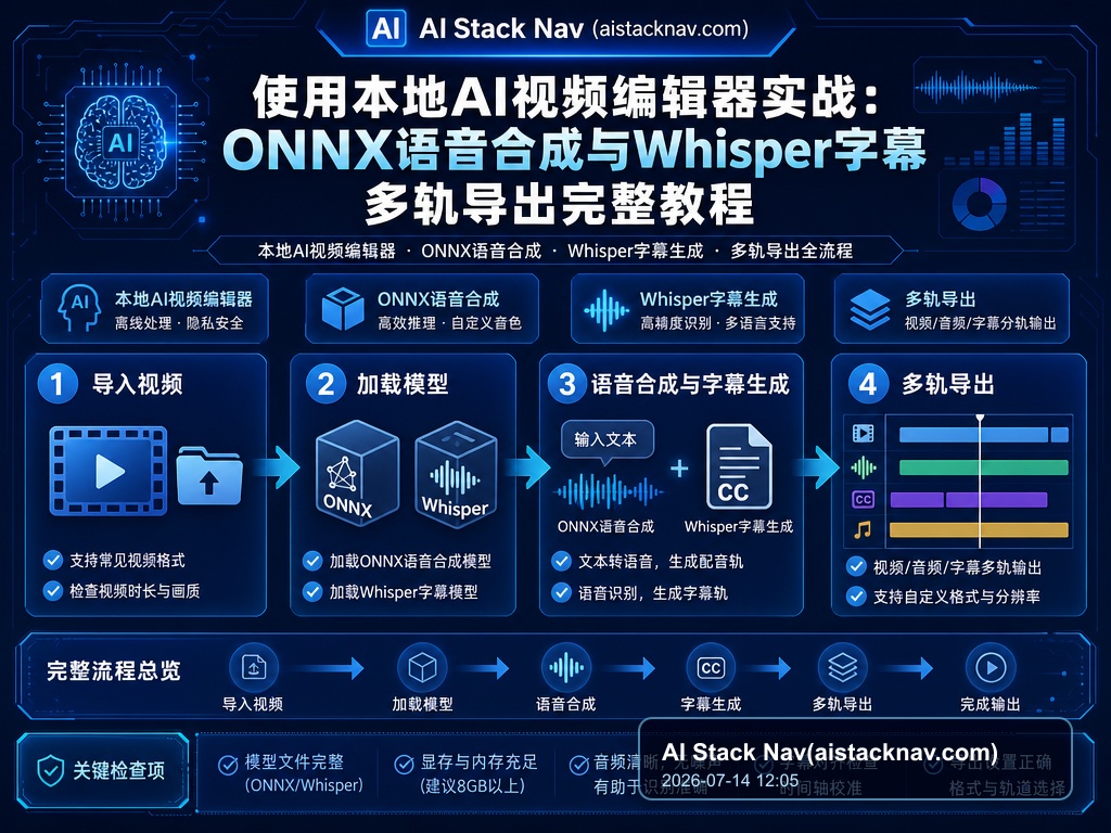 使用本地AI视频编辑器实战:ONNX语音合成与Whisper字幕多轨导出完整教程 教程插图 1