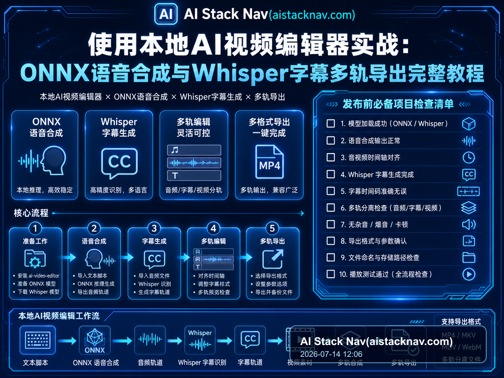 使用本地AI视频编辑器实战:ONNX语音合成与Whisper字幕多轨导出完整教程 教程插图 2
