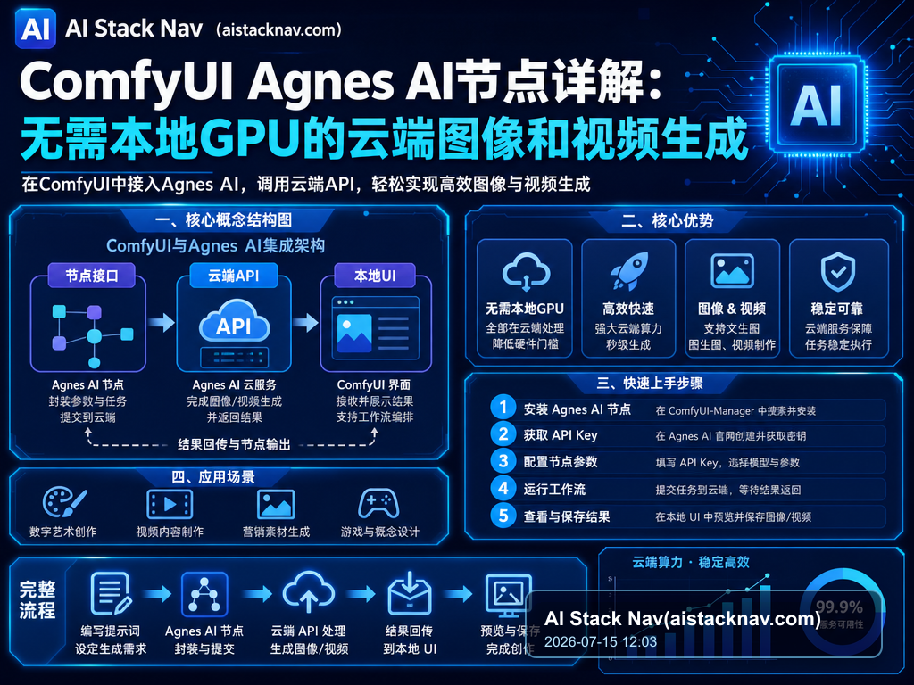 ComfyUI Agnes AI节点详解：无需本地GPU的云端图像和视频生成 特色图